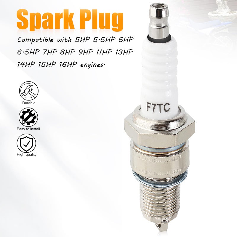 QAZAKY Spark Plug F7TC for Generator GX120 GX160 GX200 GX240 GX270 GX340 GX390 GCV160 GCV190 Go Kart Mini Bike Lawnmower Tractor Rototiller Water Pump Tillage Polishing Machine Chainsaw 168F 168FA FB - Image 4